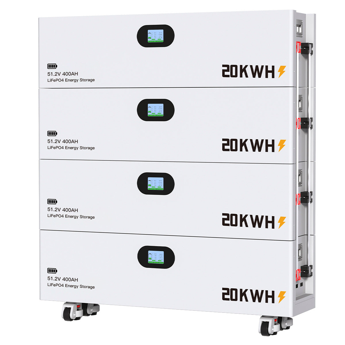 20 40 60 80 KWH Lithium Iron Phosphate Stacked Battery Pack Energy Storage Solar LiFePO4 Battery