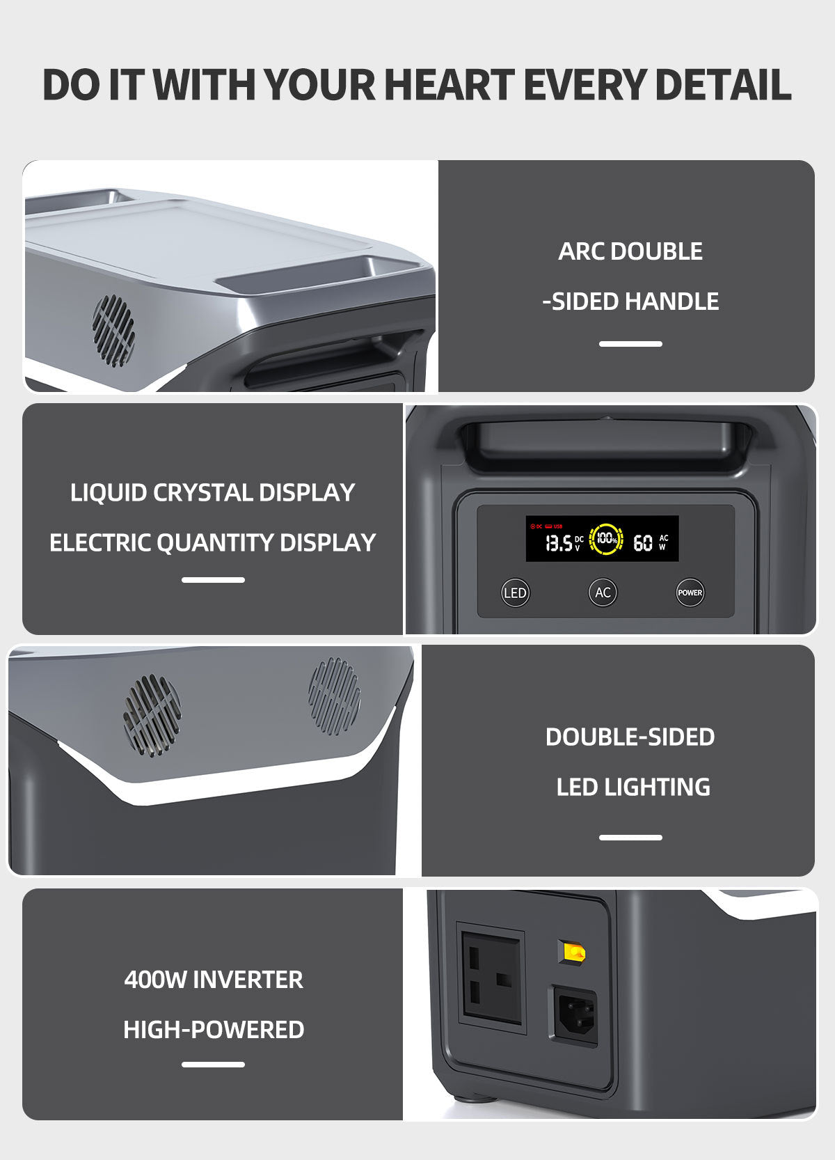 400W solar energy storage inverter fast charging