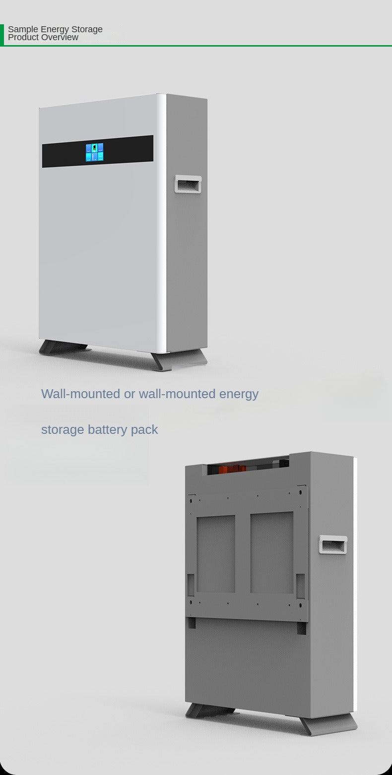 48V, 51.2V, 100Ah-200Ah wall-mounted energy storage batteries, suitable for vertical lithium iron phosphate household energy storage systems with 5 kWh and 10 kWh power output