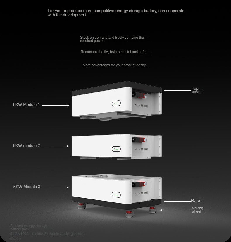 48V51.2V100Ah Low Voltage Stacked 50 Degree Electric New Energy Lithium Iron Phosphate Home Solar Energy Storage Battery