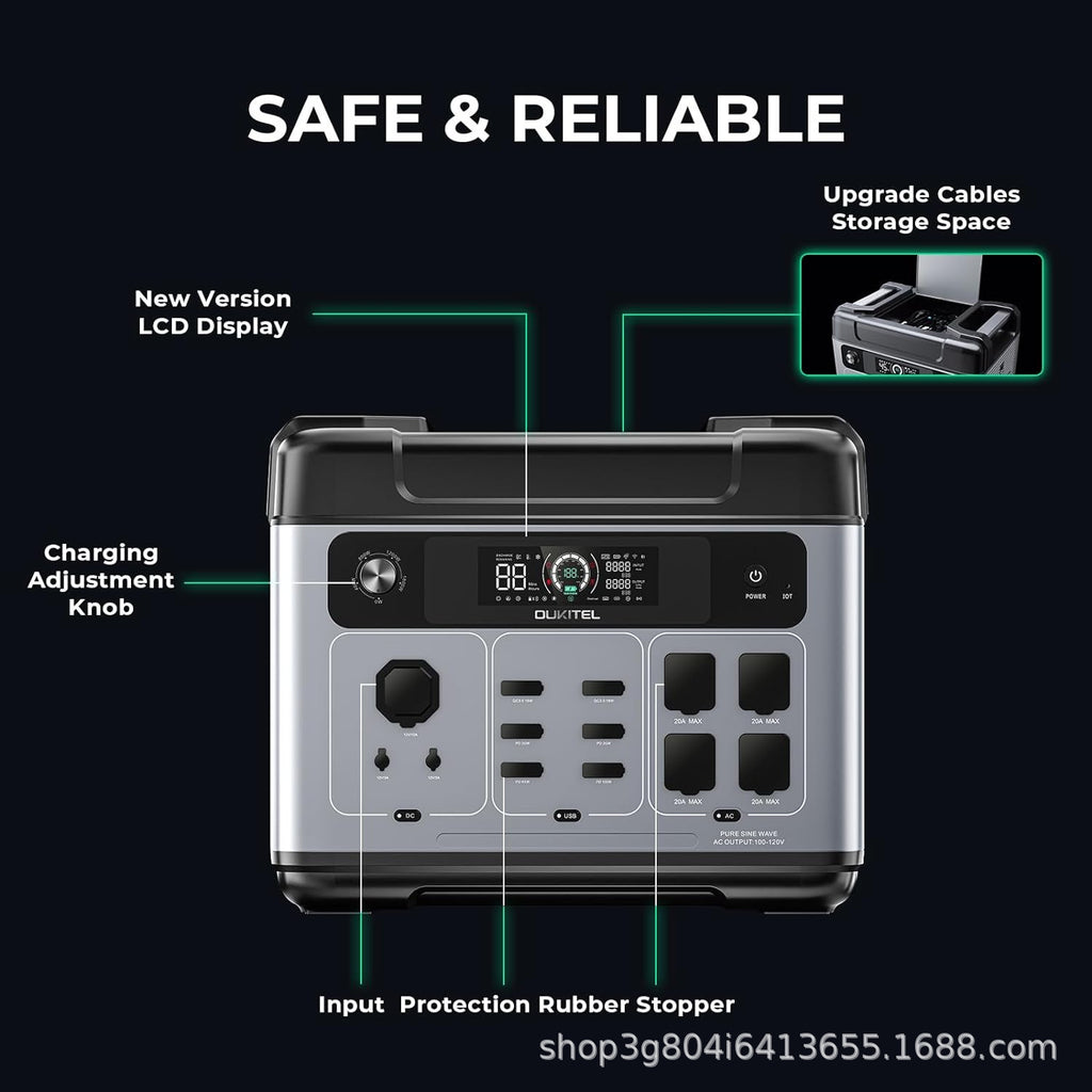Foreign Trade Portable Power Bank2400W High Power2High Power Solar Camping Outdoor Mobile