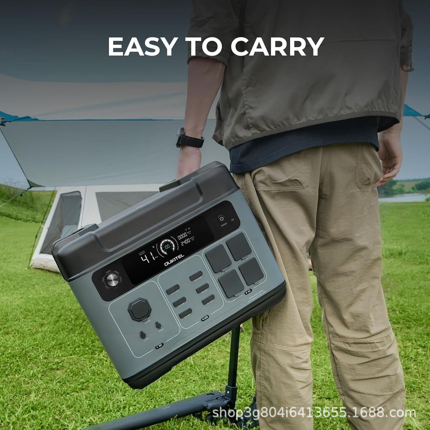 Foreign Trade Portable Power Bank2400W High Power2High Power Solar Camping Outdoor Mobile