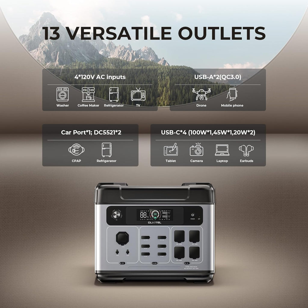 Foreign Trade Portable Power Bank2400W High Power2High Power Solar Camping Outdoor Mobile