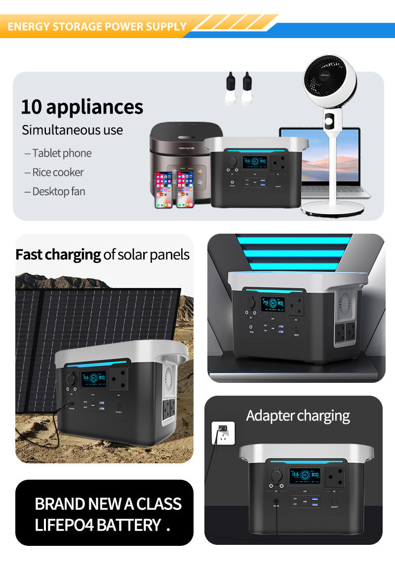 1000w New Outdoor Charging Solar Generator Portable Power St