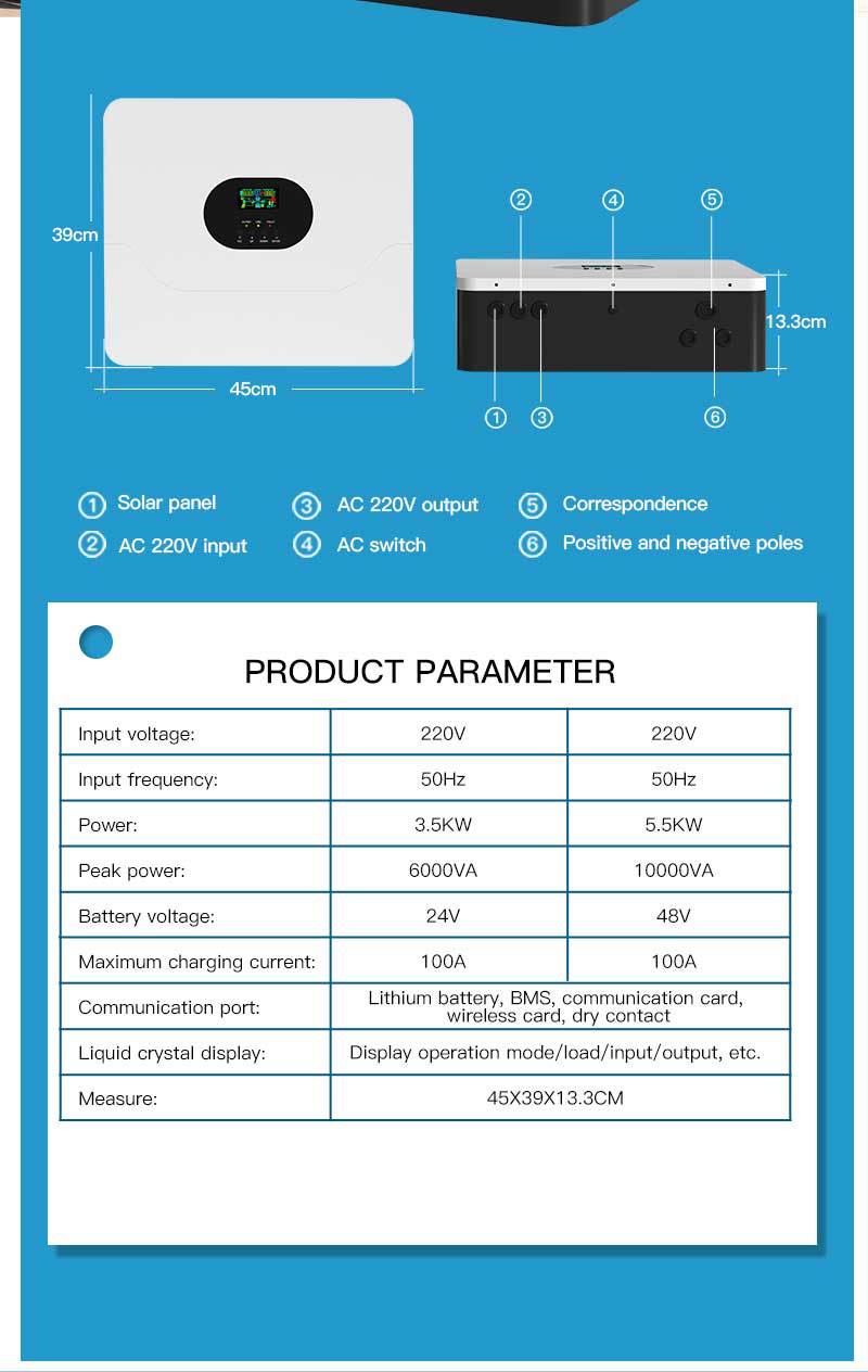 Household Energy Storage Wholesale 3.5kw 5.5kw Solar Inverte