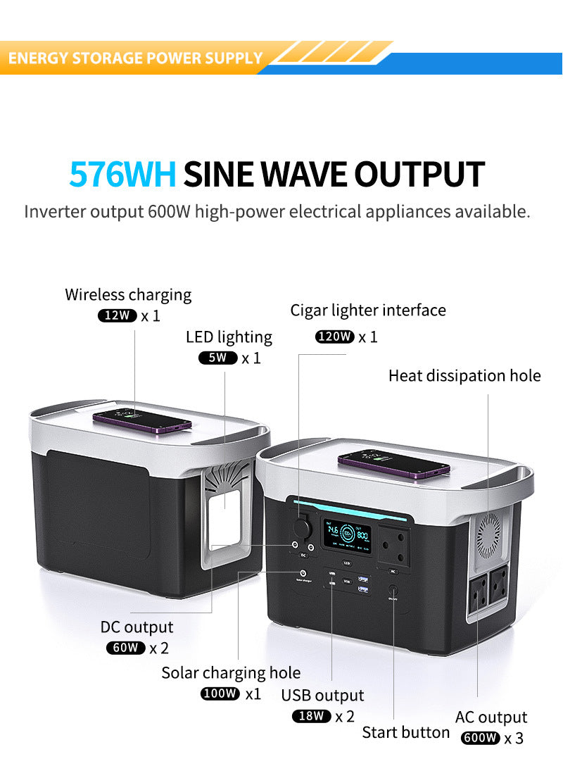 1000w New Outdoor Charging Solar Generator Portable Power St
