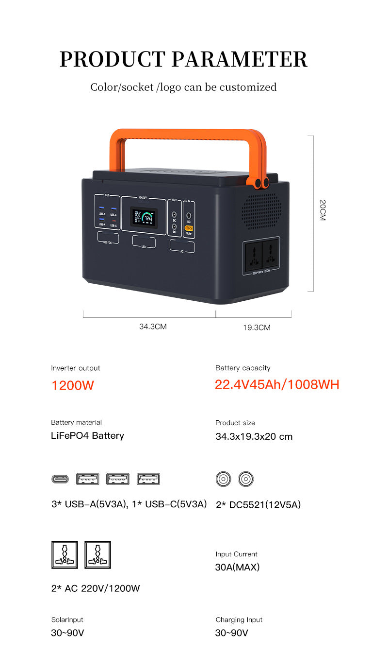 1200WSolar energy storage power supply Solar Energy Storage Power Supply Outdoor Power Supply