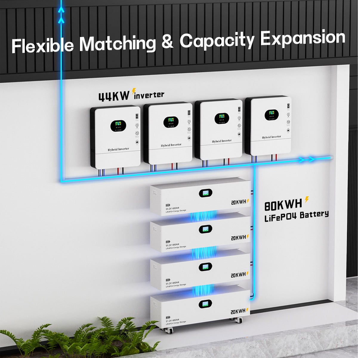 20 40 60 80 KWH Lithium Iron Phosphate Stacked Battery Pack Energy Storage Solar LiFePO4 Battery