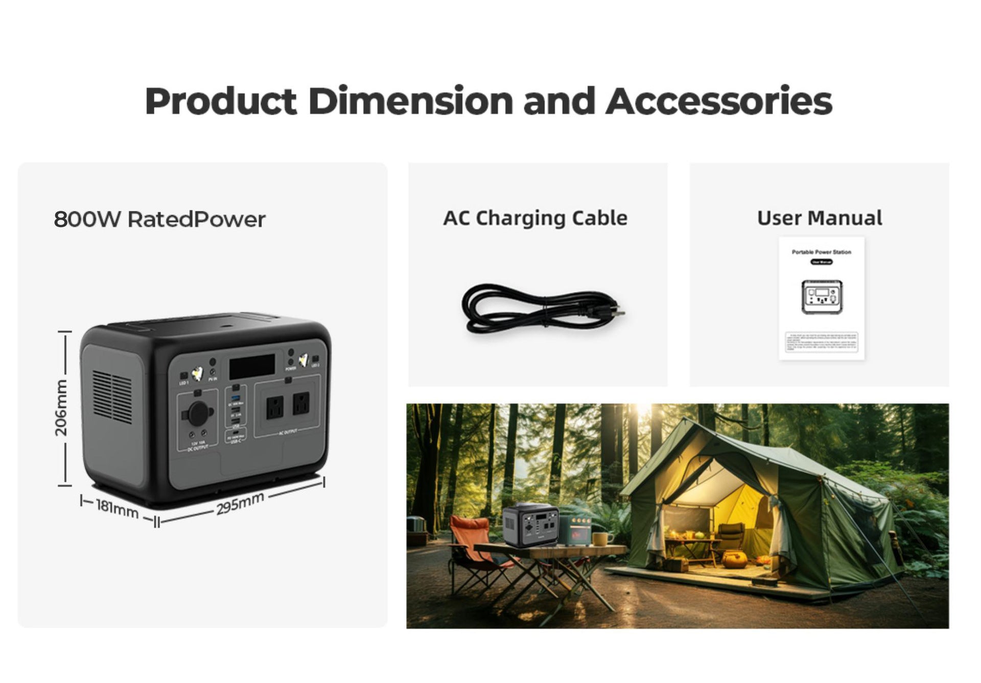 Customization Outdoor Power Supply512Wh Mobile Camping800W Portable Energy Storage Power Bank Rechargeable
