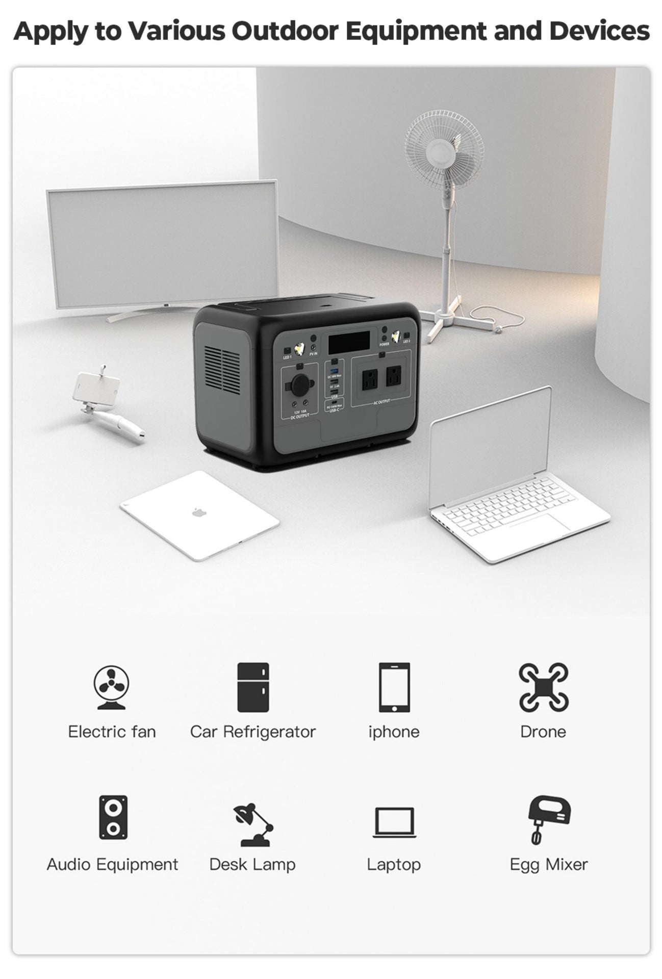 Customization Outdoor Power Supply512Wh Mobile Camping800W Portable Energy Storage Power Bank Rechargeable
